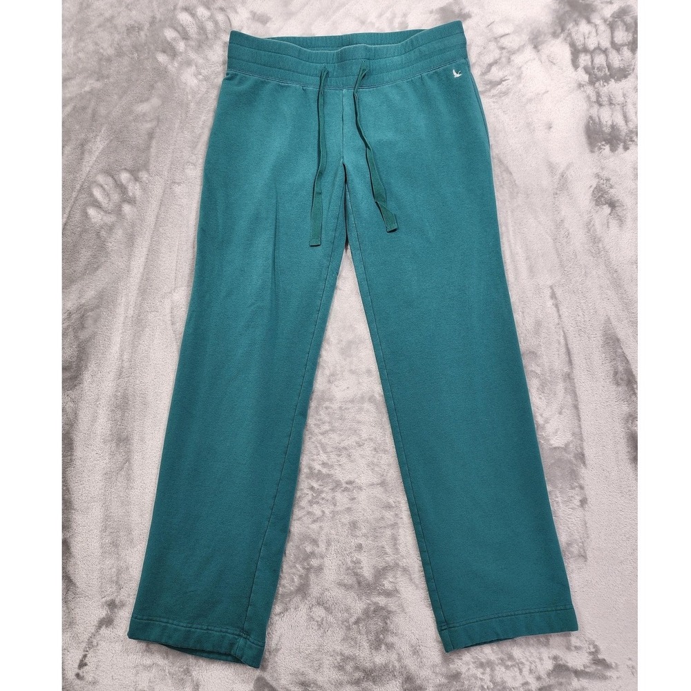 Eddie Bauer‎ Pants Womens M Green Fleece Sweatpants Drawstring Waist Soft Casual